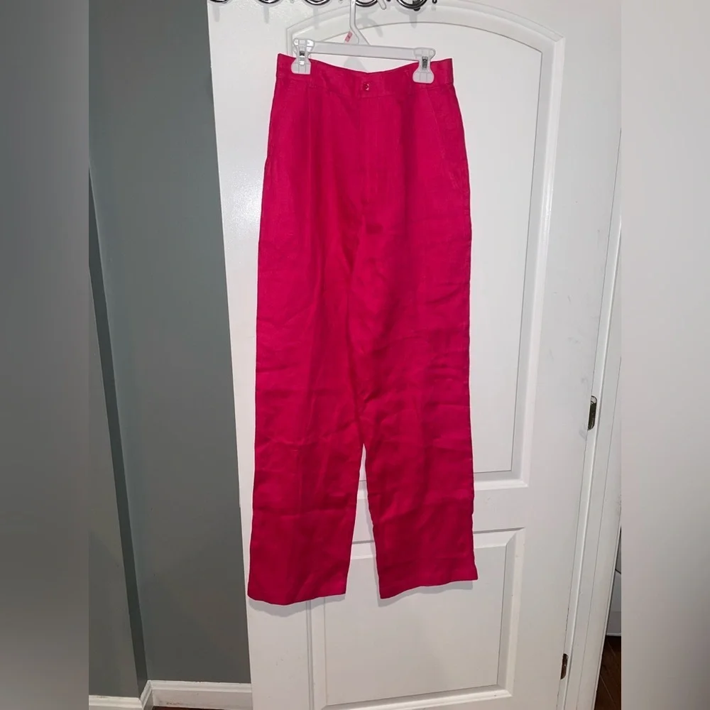 New! Reformation Vesta Fuchsia Pink Wide-Leg Pants 💖 size 0 NWT!